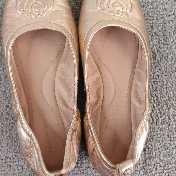 Taryn Rose Ballet Flats Rosalie Womens Size 5.5 Shoes Rose Gold Metallic Slip On - Picture 8 of 11